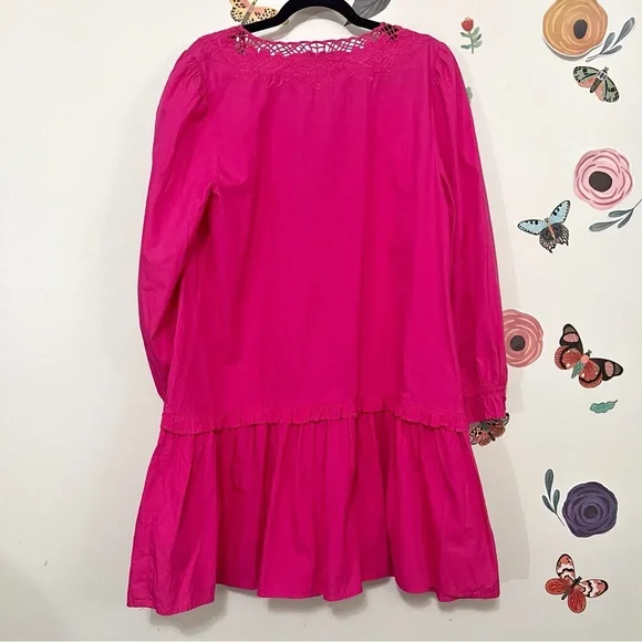 J Crew V Neck Mini Dress with Lace Trim M - Picture 3 of 8